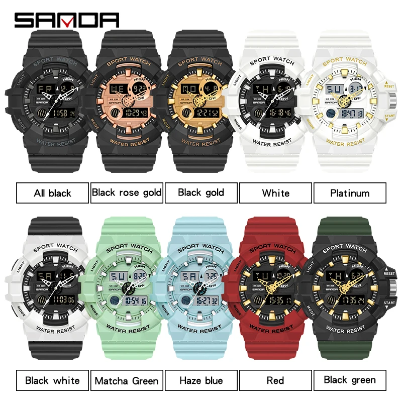 SANDA White G-Style Sports Men's Watches Luxury Military Quartz Watch Waterproof Men Electron Wristwatches relogio masculino 5