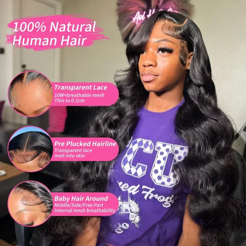 250 Density Body Wave Lace Front Wigs Human Hair Transparent Lace Frontal Wigs For Women 13x6 13x4 Human Hair Wigs
