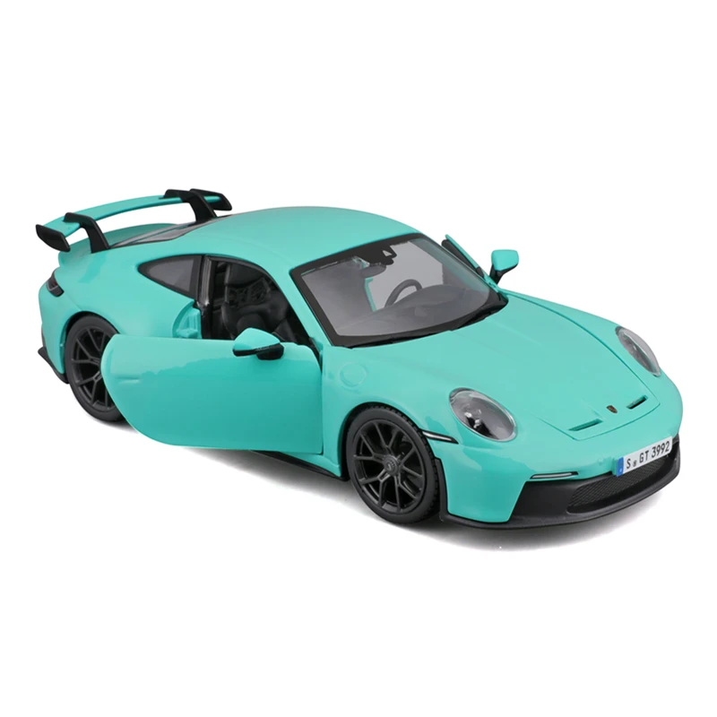 Bburago 1:24 ポルシェ 911 GT3 蛍光グリーングレー合金高級車ダイ