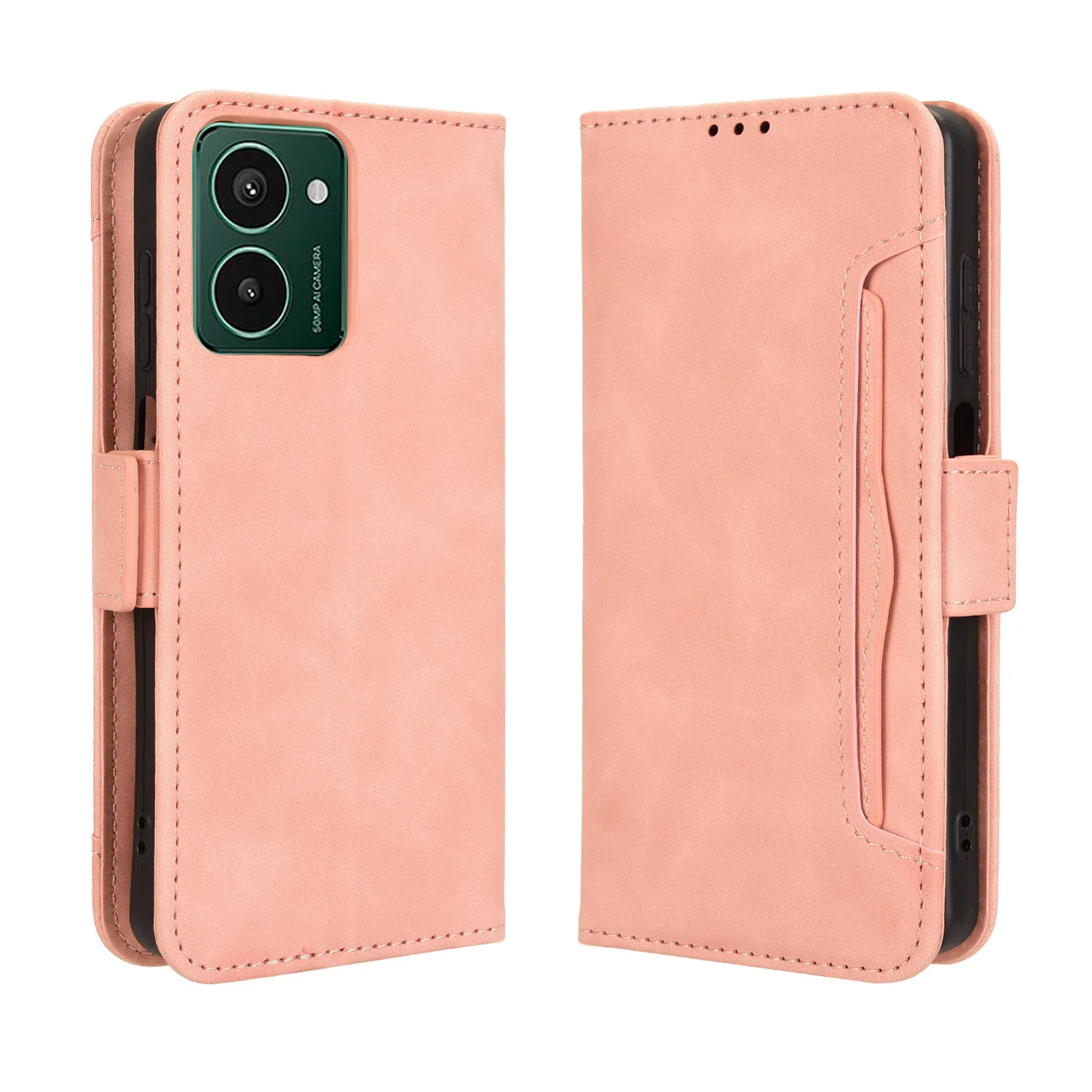 Leather Wallet Case with Magnetic Book Stand and Card Holder