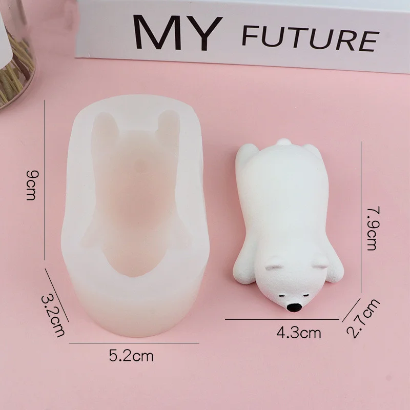 Silicone mold Polar Bear Silicone Mold Kitchen DIY Cake Baking Tool Chocolate Mold Soft Pottery Clay Decorative Gypsum Candle Mould