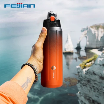 FEIJIAN 18/10 스테인레스 스틸 보온병, 스포츠 물병, 진공 플라스크, 누출 방지, 600ml
