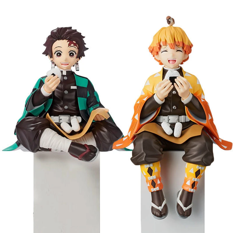 Naa Anime Demon Slayer Tanjirou Eat Rice Balls Cute Sitting Ver PVC Action  Figure Shinob Zenitsu Kanao Inosuke Nezuko Figure Toy