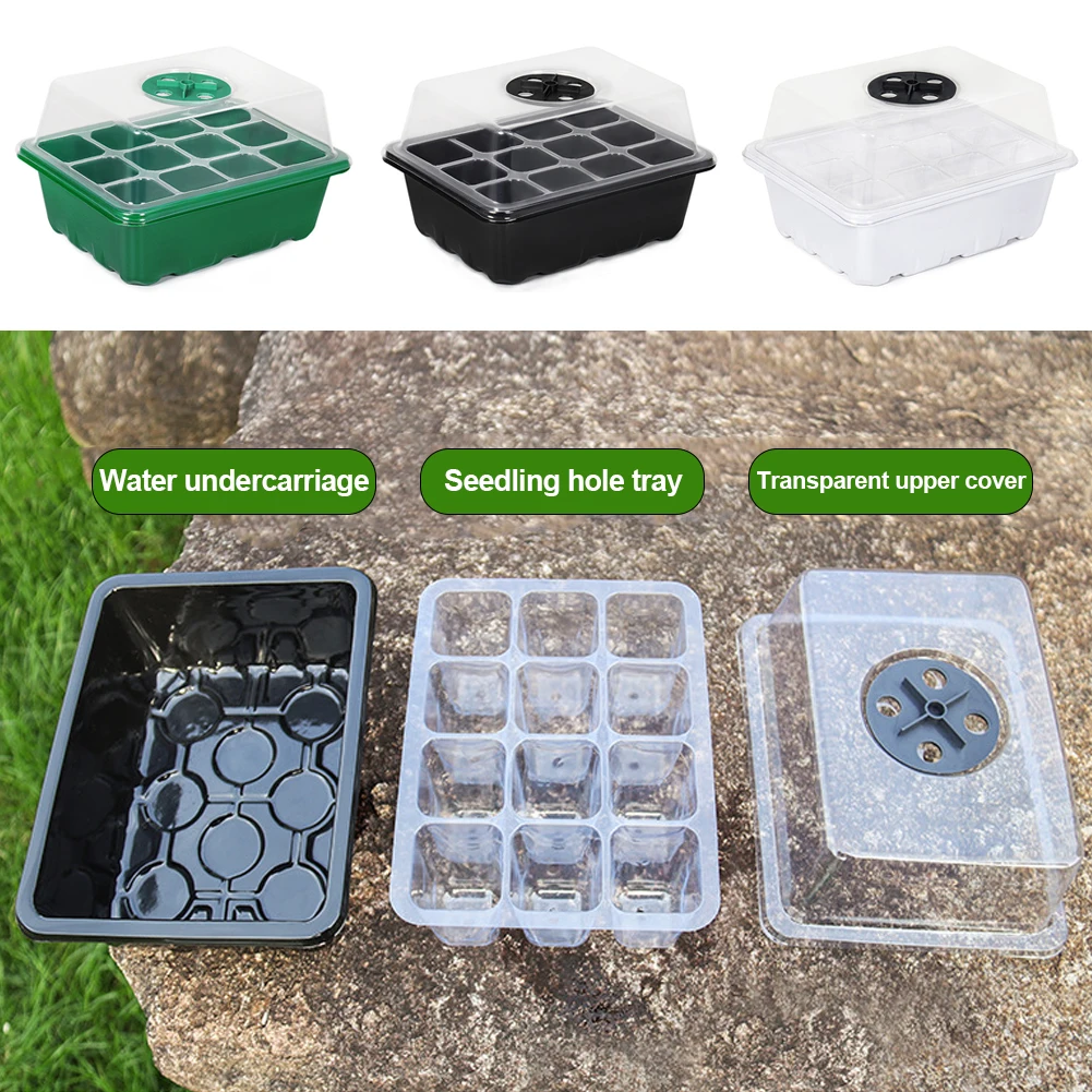 6/12Holes Seedling Trays Seed Starter Tray Adjustable Ventilation Humidity Seedlings Germination Tray For Seeds Growing Starting seed starter tray seedling tray