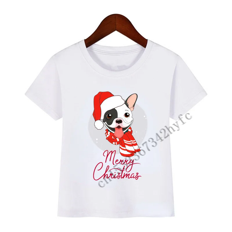thumbnail image 1 of Bonita camiseta familiar de Navidad con gato y perro, camiseta con nombre de Feliz Navidad, ropa para niños, camiseta personalizada para adultos, 1 of 5