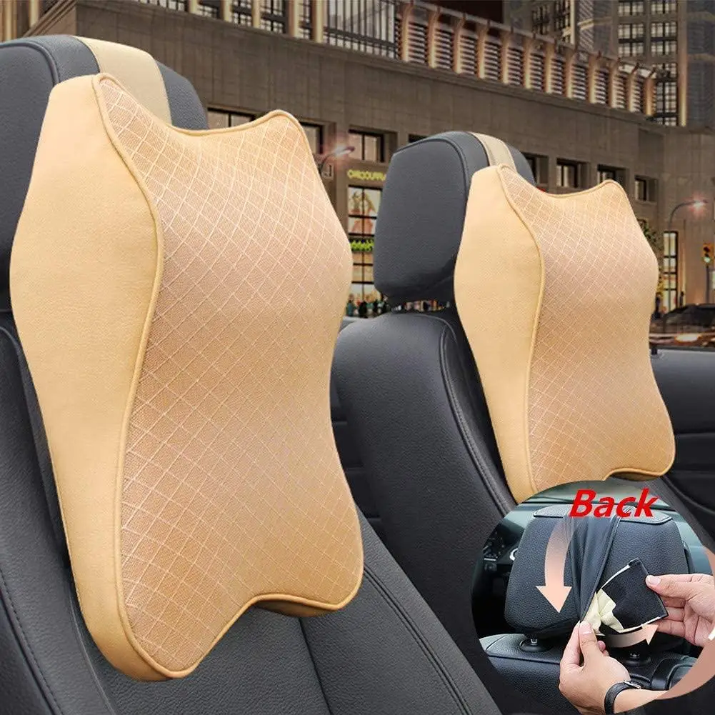 2022 Car Neck Pillow 3D Memory Foam Head Rest Adjustable Auto Headrest
