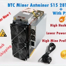 Verwendet BTC miner Asic Miner AntMiner S15 28T SHA256 Miner Besser Als BITMAIN S9 S9j Z9 WhatsMiner M3 M10 antminer T15 auf lager