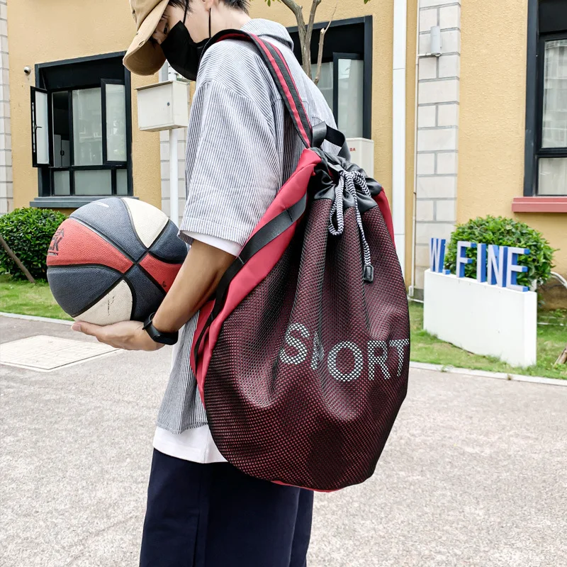Drawstring Basketball Bag Men Women Sports Gym Backpack Soccer Large Capacity Football Shoulder Bag Outdoor Fitness Schoolbag