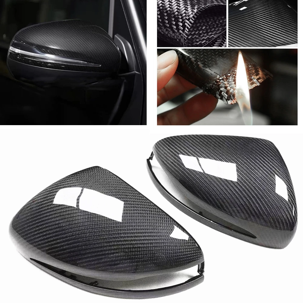 

2PCS Carbon Fiber Mirror Cap Reverse Shell Cover Rear View Clip On For Mercedes Benz 2019-2020 G Class G-Class Wagon G63 W464
