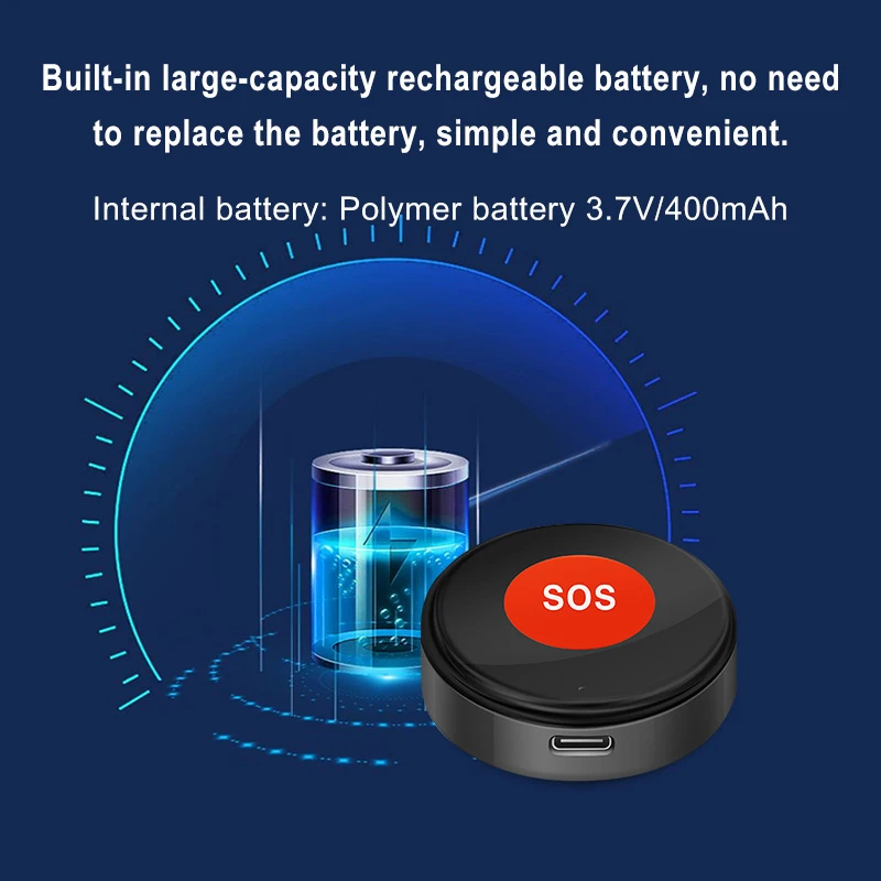 Tuya WiFi SOS Panic Button Designed For Elderly Children Patient Built-In Rechargeable Battery Smart Life