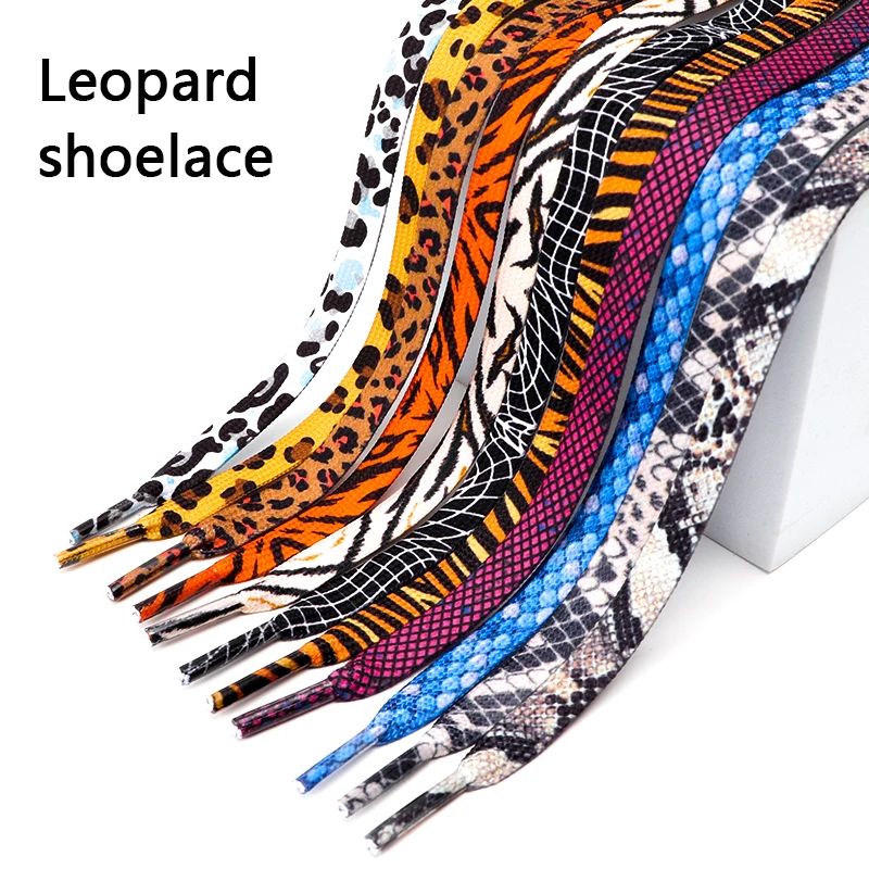 

1Pair Animal Printing Shoelaces Rubber Band For Shoes Laces for AF1/AJ Sneakers Kids Adult Leopard/Zebra/Tiger/Snake Shoestrings