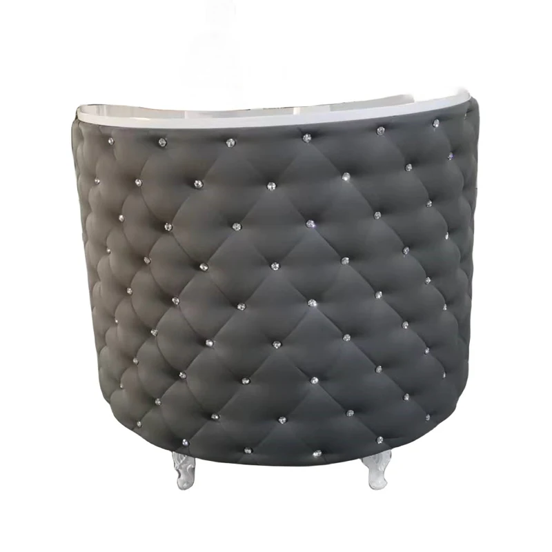 High Quality Customer Service Beauty Salon Furniture Curved Front Reception Desk Modern