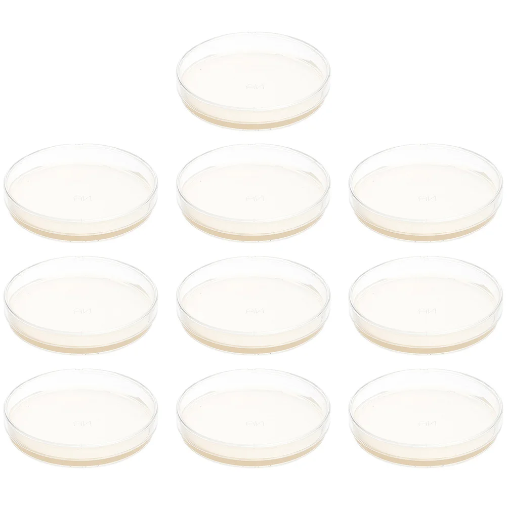 

10 Pcs Nutrient Agar Plate Glass Dish Lid Sterile Petri Dishes Finished Product