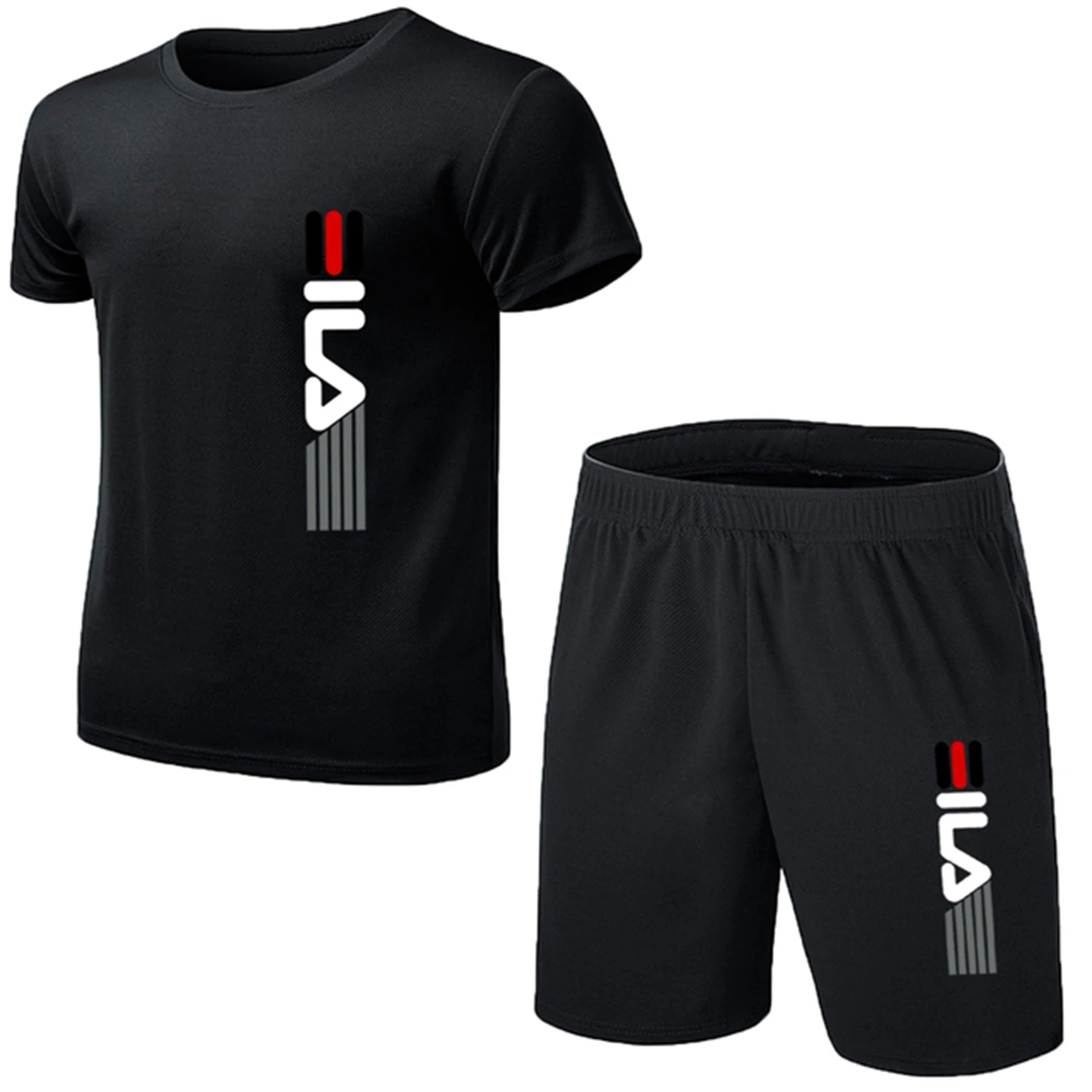 

Summer Men's Fitness Fashion Men's Casual Sportswear Suit Oversized Sports Suit Short Sleeve T-Shirt + Shorts 2 Piece Set