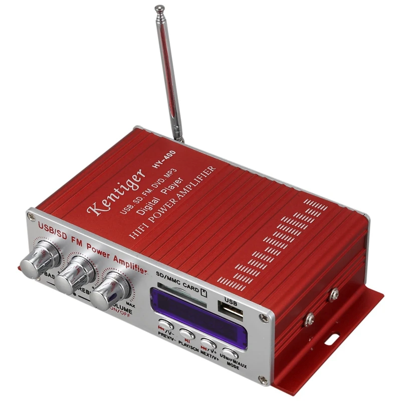 

Kentiger 3X Hy-400 Hi-Fi Car Stereo Amplifier Radio MP3 Speaker With Fm Lcd Display Power Player For Auto Remote Control