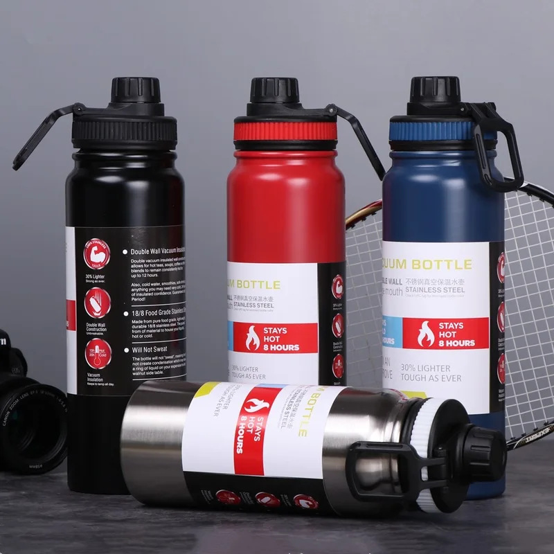 1 Litro Palestra Bottiglia Caffè Acqua Thermos Isolamento A Doppio Strato Boccetta Sottovuoto Brocca Per Cibo Caldo Tazza Viaggio Bottiglia Sportiva I