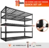 60" W Storage Shelves 3000LBS Garage Shelving Heavy Duty Adjustable 5 Tier Metal Shelving Unit for Storage Rack Garage Storage 6