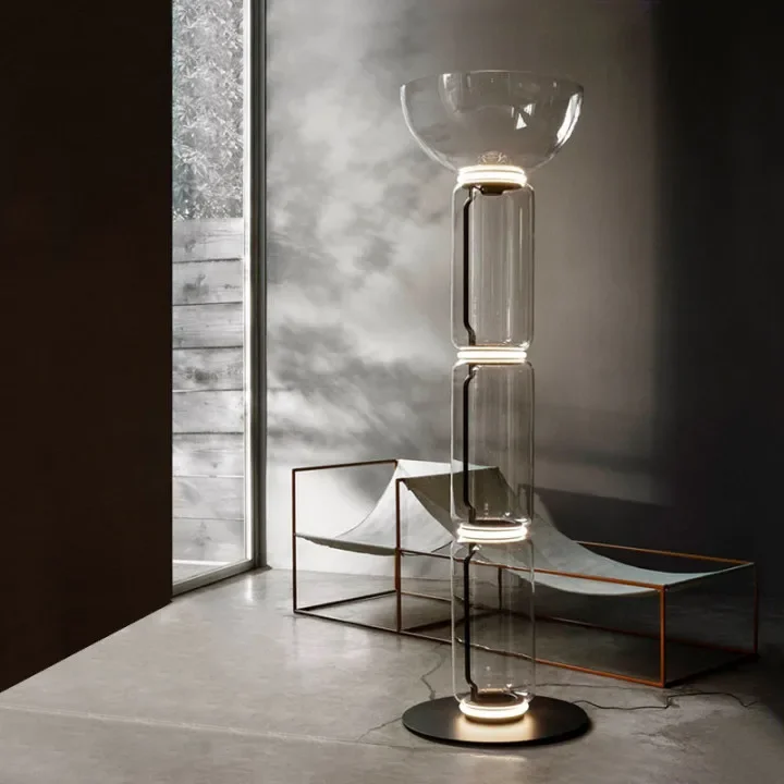 Hot Sale Nordic Room Super Slim Luxury Floor Lamp Luminous Standing Lights glass Lighting Style Modern Office