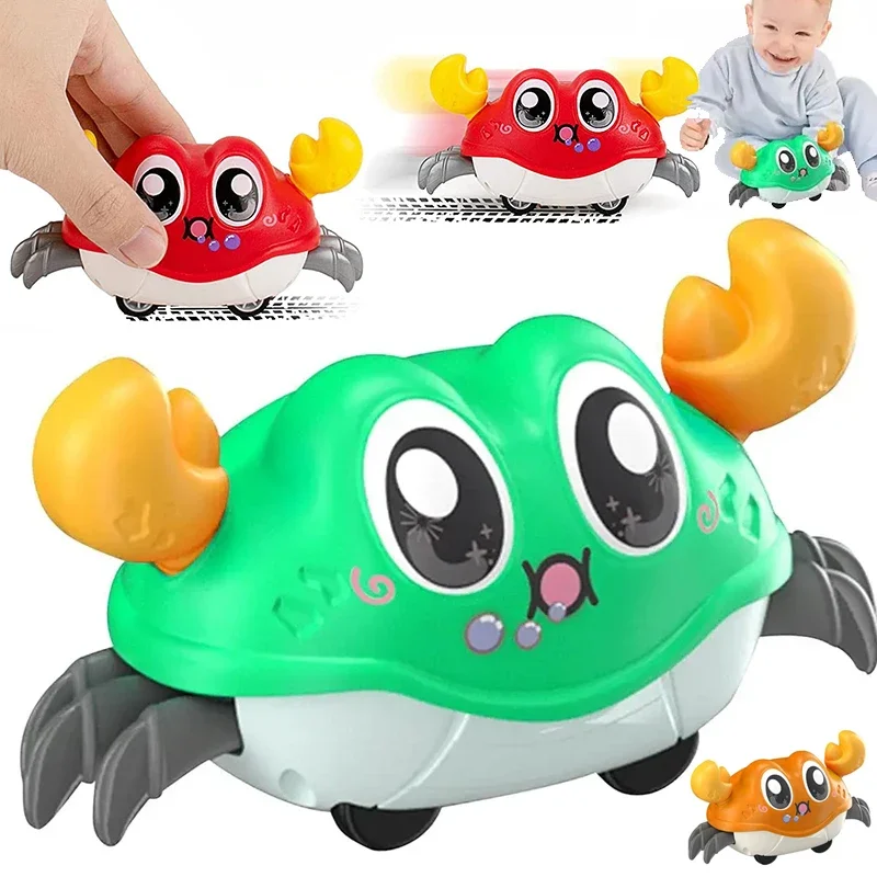 

Cartoon Mini Running Crab Pull Back Car Toy Duel-side Inertia Toys Friction Powered Vehicle Educational Learning Fidget for Kids