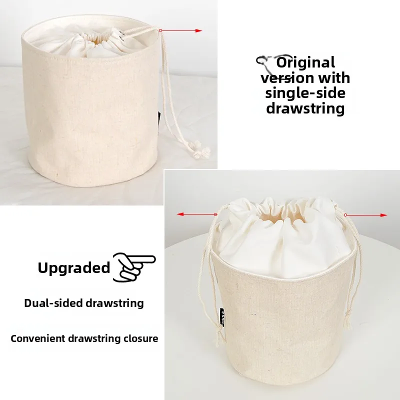 Women's Bag Inner  Basket Corduroy Bucket Bag Woven Drawstring Storage Pouch Versatile Household Organizer - 2