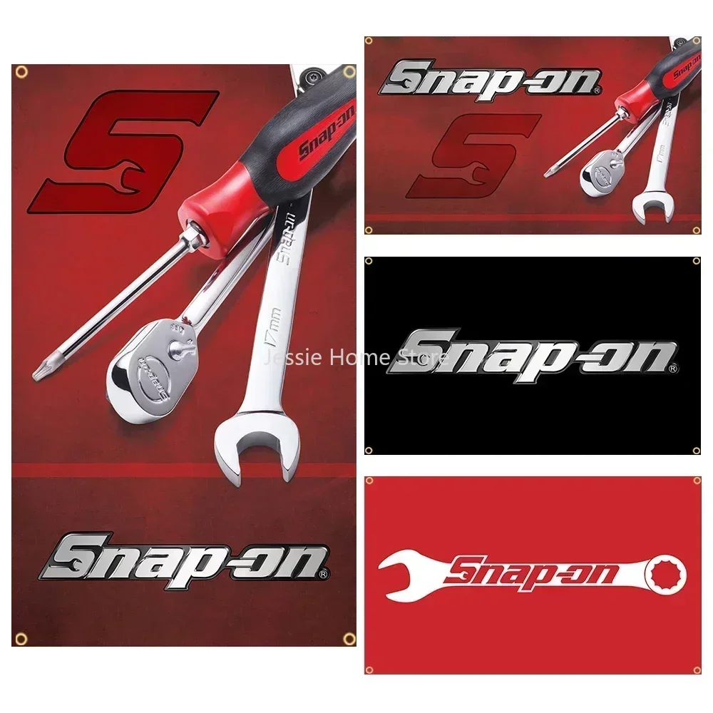 

90X150cm Snap On Tools Flag Racing Car Decoration Banner Garage Tapestry Jemony 1