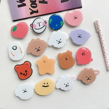 2pcs Cute 3D Hearts Glass Phone Grip For iPhone 14 15 Pro Max Socket Finger Bracket Holder