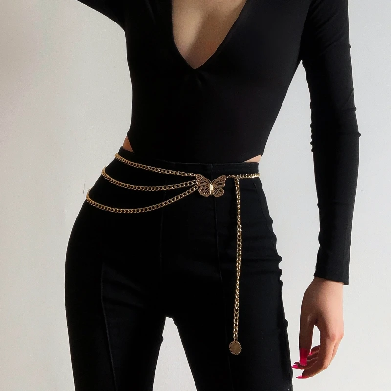 

for Butterfly Belly Chains For The Waist for Butterfly Waist Chains Pant Chain for Butterfly Fashion Hip Hop Waist Acces