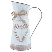 Flowers Country Shabby Flower Vase Rustic Galvanized Vase Vintage Flower Vase Holder Plant Jug Pot French Style Flower Vase 1