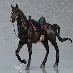 Figma Super Articulated Horse Action Figure with Saddle - White, Brown, and Black Collectible - About 16cm high (B)