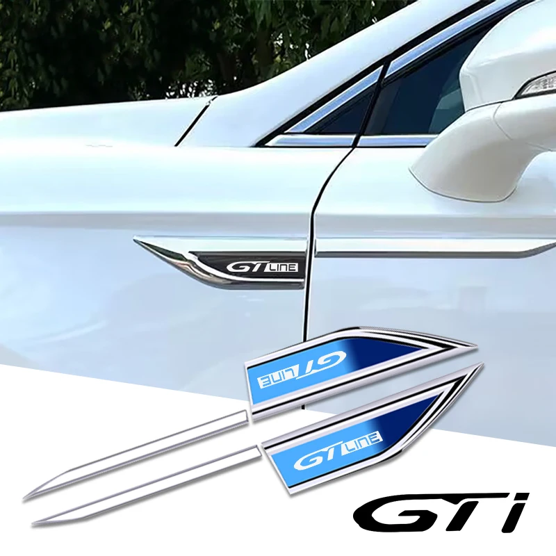 2Pcs Car Accessory Side Doors Blade Car Stickers Car Accessories For Peugeot Gt Gti Gtline 408 308 307 206 3008 Car Accessories