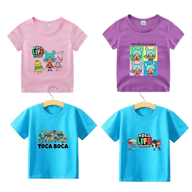 Girls/Boys Game Toca Boca And Gacha Life World Cartoon Graphic Printed  T-shirt Kids Comfy Versatile Summer Short Sleeved Clothes - AliExpress