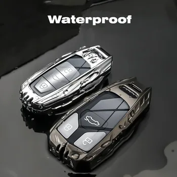 Custodia per chiave a distanza per auto in lega di zinco Shell per Audi A4 B9 A5 A6 8S 8W Q5 Q7 4M S4 S5 S7 TT TTS TFSI RS Protector Fob Keyless - Custodia per chiave a distanza per auto in lega di zinco Shell per Audi A4