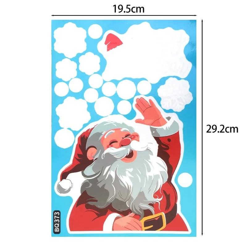 Christmas Window Stickers Snowflake Santa Claus Elk Sticker PVC Static Glass Sticker Window Film Home New Year Decoration Decal