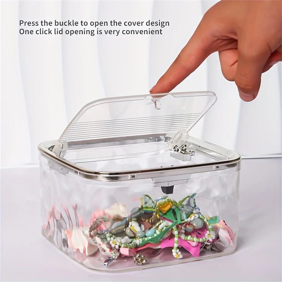 1PC Multi Functional Storage Box - Transparent Desktop Organizing Storage Basket, Can Store Clips, Headbands, Accessories, Ect