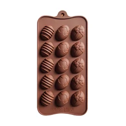 Easter Egg Silicone Mold for DIY Chocolate and Cake Decorating (Brown)
