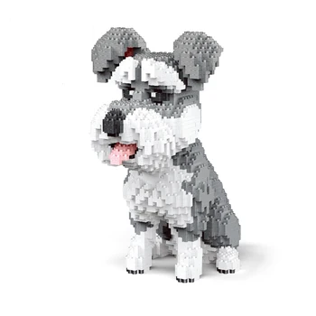 Schnauzer Corgi Pet Dog Series Model Micro Mini Building Blocks Toys – Realistic Models, Desktop Decor, Perfect for Dog Lovers 1