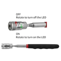Telescopic Magnetic Pen with LED Light Extendable Pickup Rod Mini Portable Magnet Tool for Screws Nuts Bolts Metal Parts 3