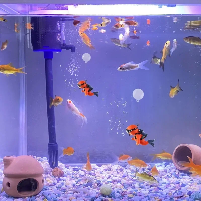 3Pcs Mini Cute Fish Tank Floating Ornaments Diver Figurines Aquarium Decorations Aquarium Fish Tank Ornaments