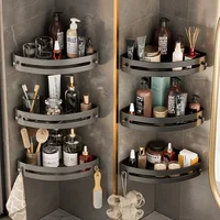 Three Layers Bathroom Nail-free Shelf Shower Corner Shelf Plastics Shampoo Shelf Shower Supply Storage Bathroom Accessories 1