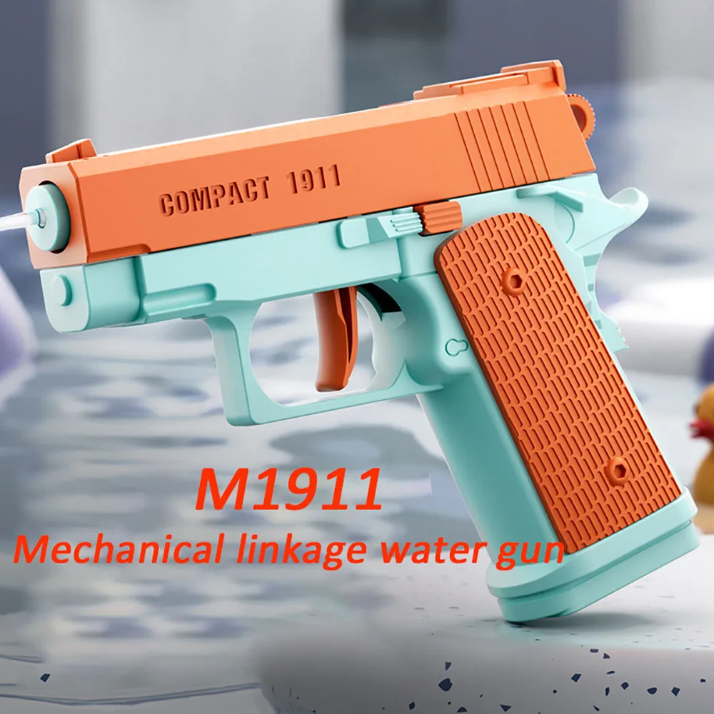 Children Summer M1911 Water Gun non Electric Pistol High-pressure Full Automatic Shooting Water Beach Toy Gun For Kids Boys Girl 4
