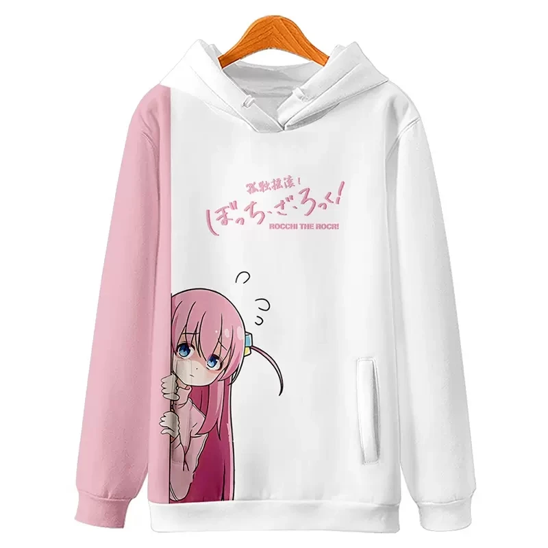 

Anime Bocchi The Rock! Gotoh Hitori Hooded Hoodie Sweatshirt Coat Cosplay Costume Men Women Loose Pullover Tops