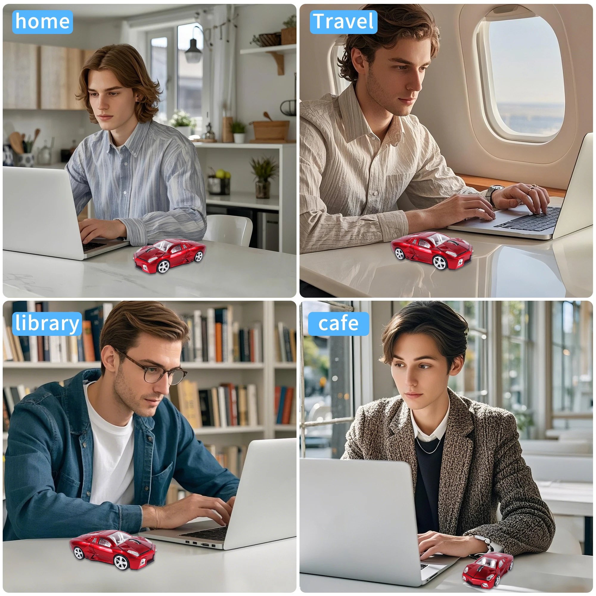 New Office Mouse Cool Sports Car Wireless Gaming Mouse Mini 3D USB Optical Mause 1600DPI Ergonomic Gamer Mice For Laptop PC Mice
