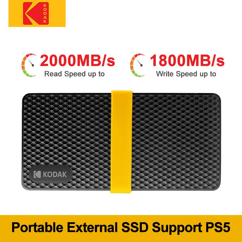 KODAK-Mini disque dur externe SSD portable, 256 Go, 512 Go, 1 To