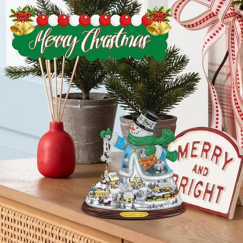 

Painting Art Kits Christmas Snowman Rhinestone Art Snowman figurine Acrylic 5D Gem Snowman statue Pictures Kids Gem Art Gift