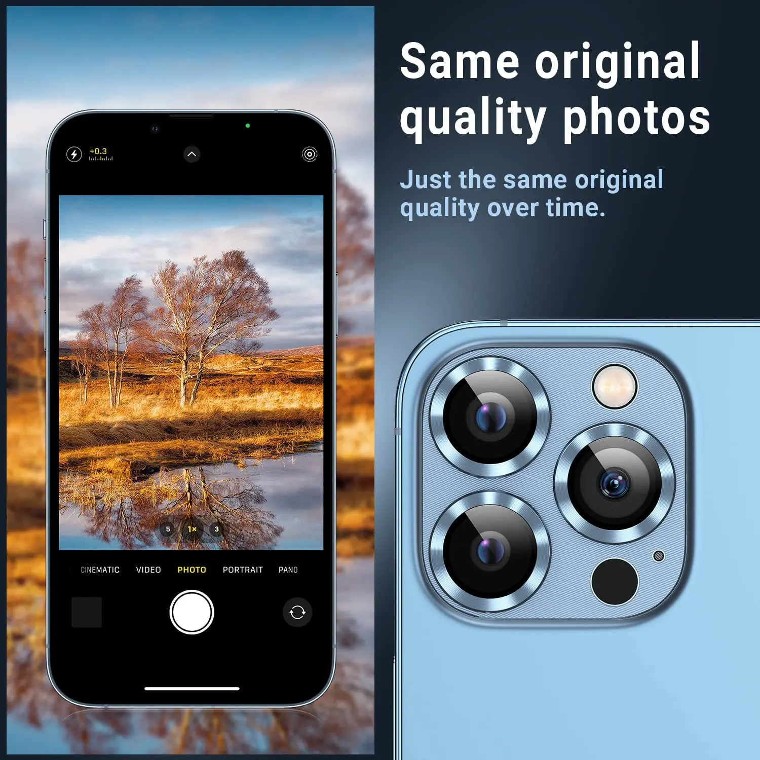 Premium Metal Camera Lens Protector with Tempered Glass Cover