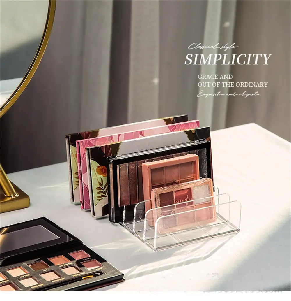 

Eye Shadow Tray Storage Box Powder Partition Acrylic Transparent Desktop Makeup Powder Blusher Cosmetics Shelf