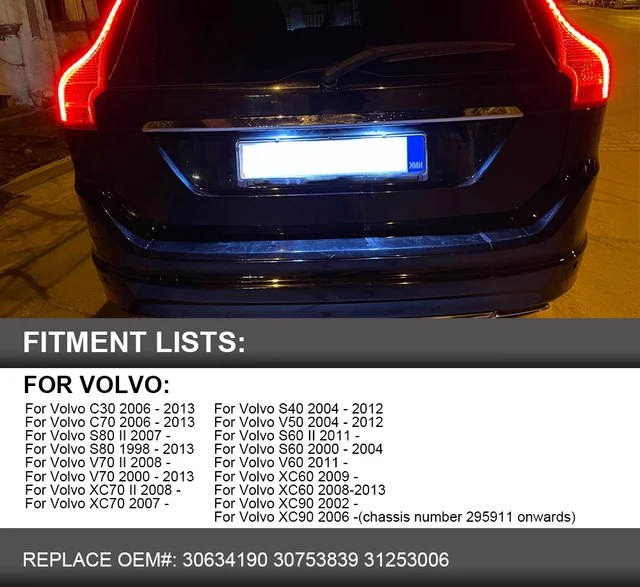 Volvo C30 License plate lights upgrade with V40 OEM 