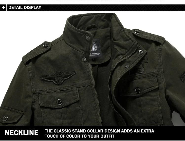 Lynjacye Size M-6XL Mens Field Jacket Army Military Style Jacket Windbreaker Bomber Coat Military Men's Tactics Motor Jackets