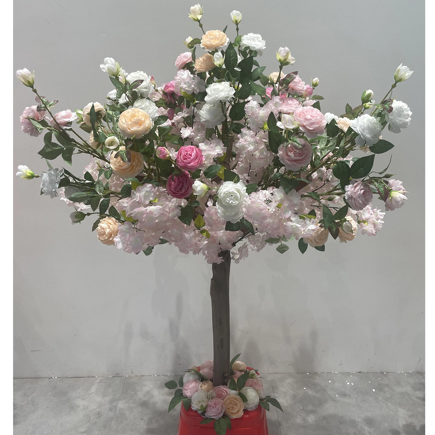결혼식 테이블용 인공 미니 벚꽃 꽃 나무, 결혼식 나무 센터피스, 1.2m, 4ft