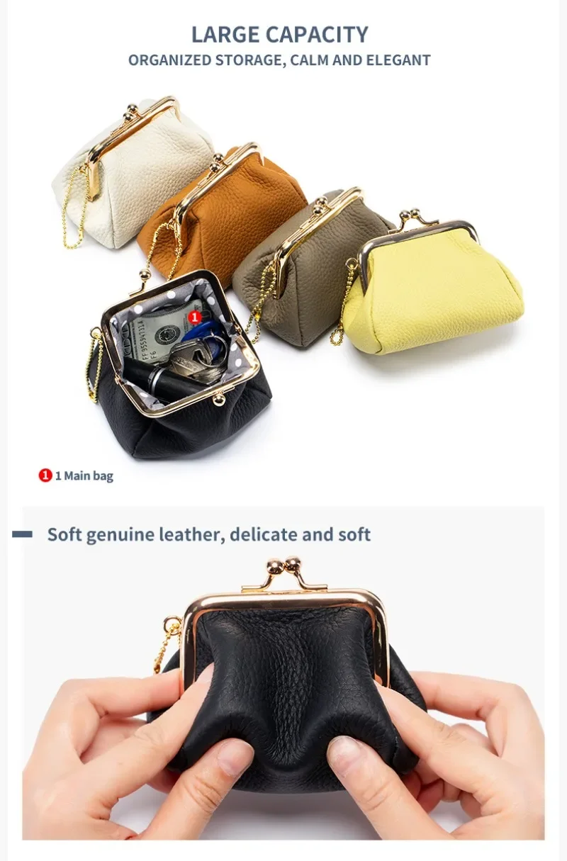 Small Kiss Lock Wallet Snap Coin Purse Coin Purse Vintage Bag Lock